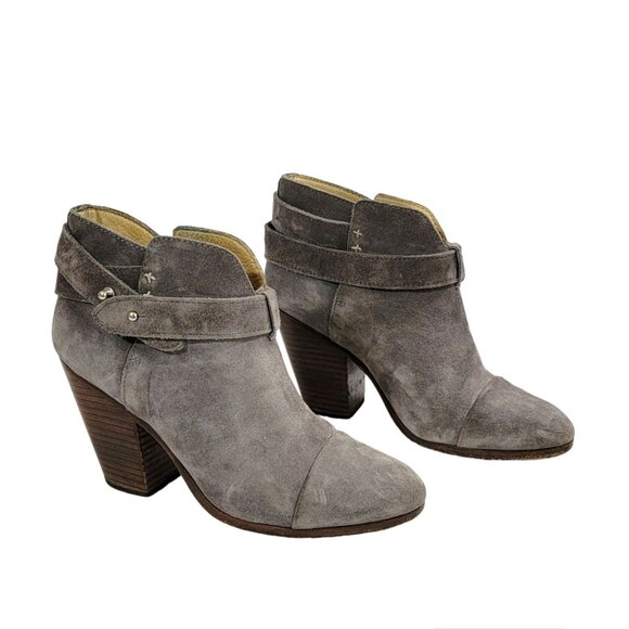 Rag‎ & Bone Womens Boots Suede Narrow Pointed Toes Buckled Rustic Gray Size 37 - Picture 1 of 13